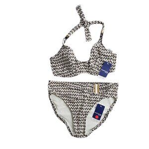 Fantasie Halter Underwire Bikini Set, Med Coverage, Size 30DDD / Small Bottom